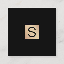 Modern Luxe Gold Monogram Vierkante Visitekaartje