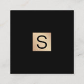 Modern Luxe Gold Monogram Vierkante Visitekaartje (Voorkant)