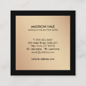 Modern Luxe Gold Monogram Vierkante Visitekaartje (Achterkant)