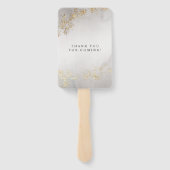 Modern Luxe Gold voelt grijs mist bruiloft Handwaaier (Achterkant)