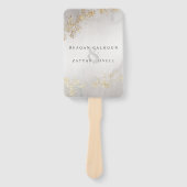 Modern Luxe Gold voelt grijs mist bruiloft Handwaaier (Voorkant)