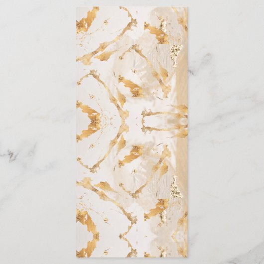 Modern Luxe Goud Abstract Bruiloft Menu Kaart (Achterkant)