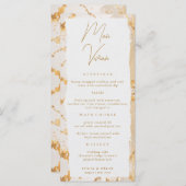 Modern Luxe Goud Abstract Bruiloft Menu Kaart (Voorkant / Achterkant)