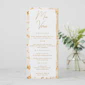Modern Luxe Goud Abstract Bruiloft Menu Kaart (Staand voorkant)