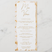 Modern Luxe Goud Abstract Bruiloft Menu Kaart (Voorkant)