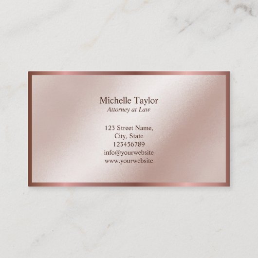 Modern Luxe Goud Advocaat Advocaat Kantoor Visitekaartje (Achterkant)
