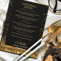 Modern Luxe Goud Zwart Sparkles Menu