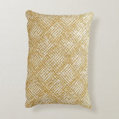 Modern, Luxe, Gouden Rasterpatroon Accent Kussen (Achterkant (Verticaal))