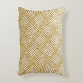 Modern, Luxe, Gouden Rasterpatroon Accent Kussen (Voorkant(Verticaal))