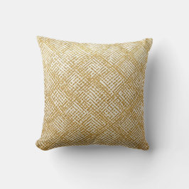 Modern, Luxe, Gouden Rasterpatroon Kussen