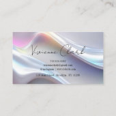 Modern Luxe Holografisch Monogram Visitekaartje (Achterkant)