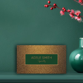 Modern luxe koperen gouden glitter groen lijst visitekaartje