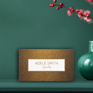 Modern luxe koperen gouden glitter wit lijst visitekaartje