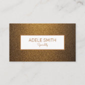 Modern luxe koperen gouden glitter wit lijst visitekaartje (Voorkant)