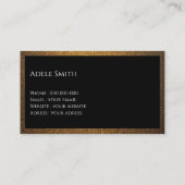 Modern luxe koperen gouden zwart lijst visitekaartje (Achterkant)