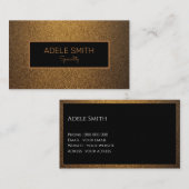 Modern luxe koperen gouden zwart lijst visitekaartje (Voorkant / Achterkant)