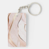 Modern Luxe Marmer Roos Gold Sleutelhanger (achterkant)