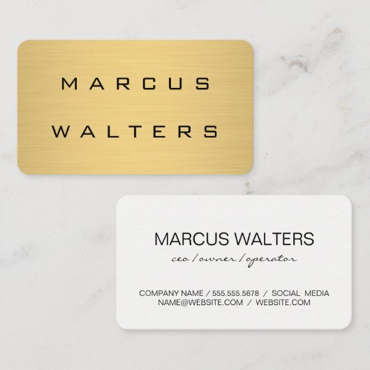 Modern Luxe Metallic Visitekaartje (Voorkant / Achterkant)