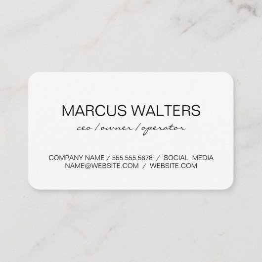 Modern Luxe Metallic Visitekaartje (Achterkant)