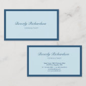 Modern luxe, minimalistisch blauw visitekaartje (Voorkant / Achterkant)