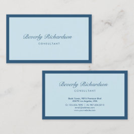 Modern luxe, minimalistisch blauw visitekaartje