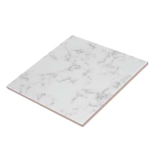 Modern Luxe minimalistische witte marmer Tegeltje (Zijkant)