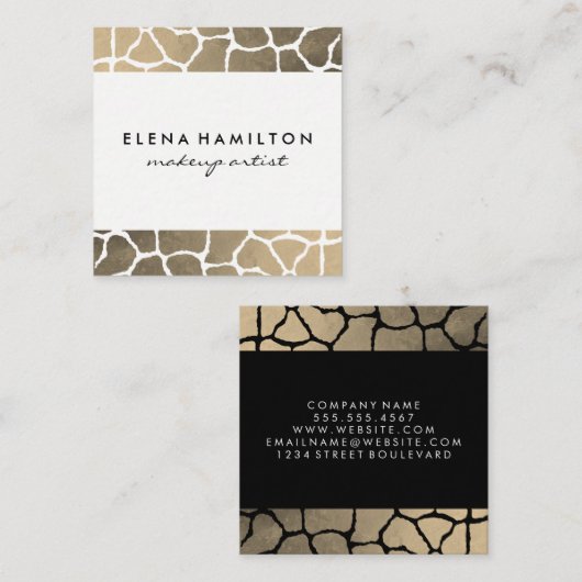 Modern Luxe Pattern Trim Vierkante Visitekaartje (Voorkant / Achterkant)