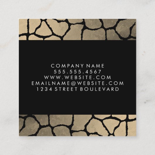 Modern Luxe Pattern Trim Vierkante Visitekaartje (Achterkant)