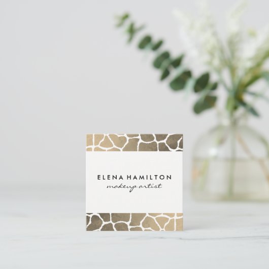 Modern Luxe Pattern Trim Vierkante Visitekaartje (Staand voorkant)