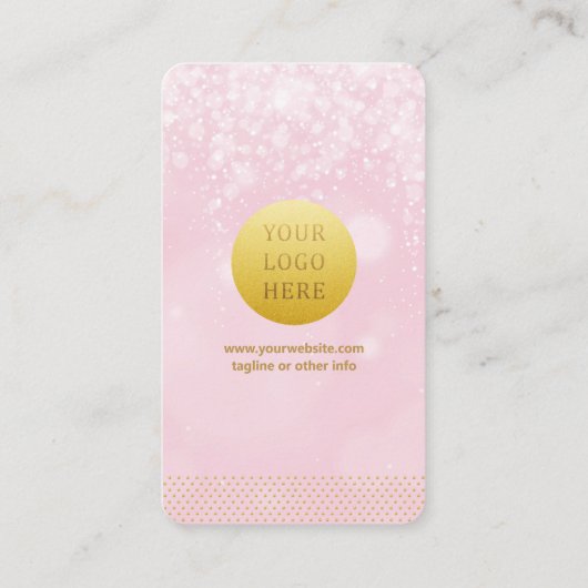 Modern Luxe Pink Bokeh Balls QR Code Visitekaartje (Achterkant)