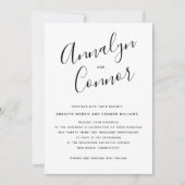 Modern Luxe Script | Stijlvol minimaal huwelijk Kaart (Voorkant)