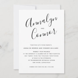 Modern Luxe Script | Stijlvol minimaal huwelijk Kaart