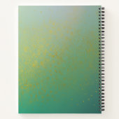 Modern Luxe Turquoise & Goud Aangepaste Naam & Ini Notitieboek (Achterkant)