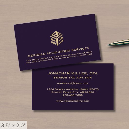 Modern Luxe Visitekaartjes voor Accountants