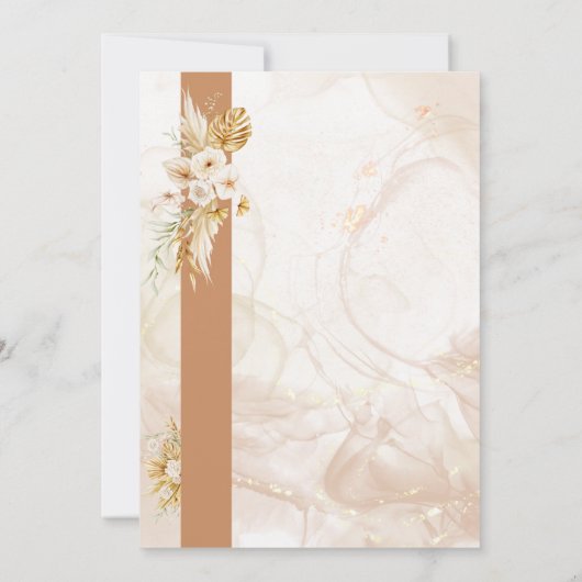 Modern Luxe Wedding Invitation Kaart (Achterkant)