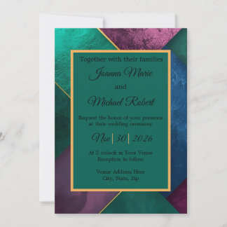Modern Luxe Wedding Invitation Kaart