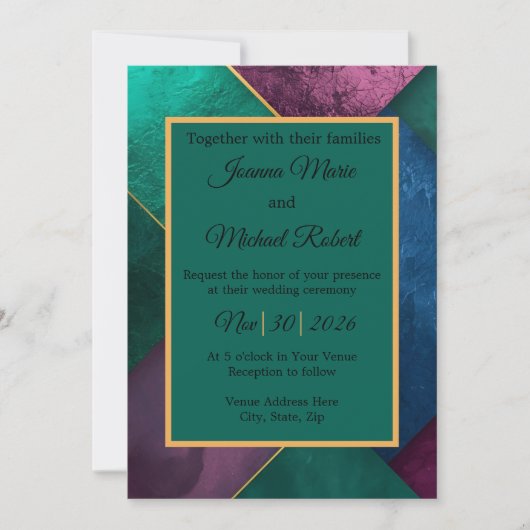 Modern Luxe Wedding Invitation Kaart (Voorkant)