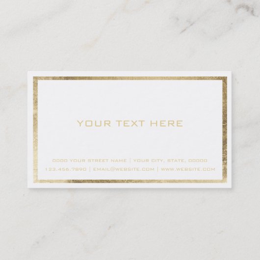 Modern luxe wit goud VIP kaart club lid Visitekaartje (Achterkant)