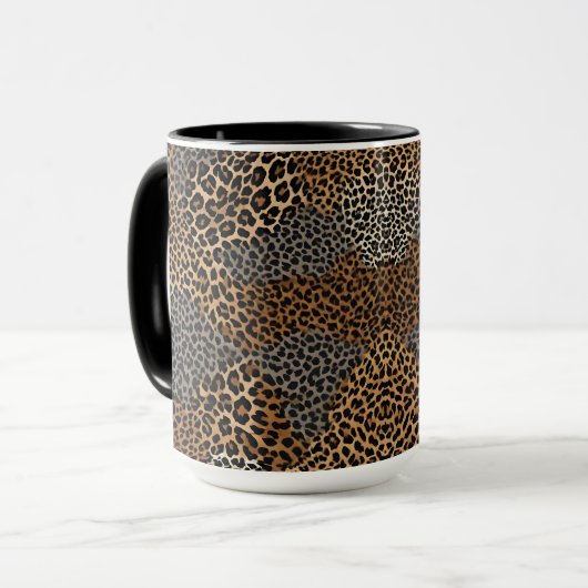 Modern luxe wit luipaard Elegant Collectie Mok (Voorkant links)
