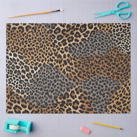 Modern luxe wit luipaard Elegant Collectie Tissuepapier (Craft)