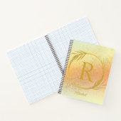 Modern Luxe Zacht Roze & Goud Aangepaste Naam & In Notitieboek (Binnen)