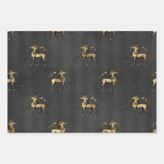 Modern Luxury Black en Gold Inpakpapier Vel (Voorkant 3)