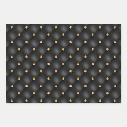 Modern Luxury Black en Gold Inpakpapier Vel (Voorkant 2)