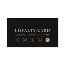 Modern Luxury Black Gold Pet Paw Loyalty Card