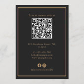 Modern Luxury Black Golden Paw Pet Care Pricing Menu (Achterkant)