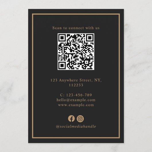 Modern Luxury Black Golden Paw Pet Care Pricing Menu (Achterkant)