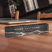 Modern Luxury Black Roos Gold Agate Marble Naambordje