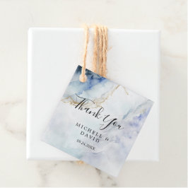 Modern Luxury Blue Marble Hartelijk dank Bedankjes Labels