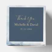 Modern Luxury Blue Marble Wedding Favor Box Bedankdoosjes (Bovenkant)