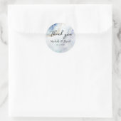 Modern Luxury Blue Marble Wedding Ronde Sticker (Tas)